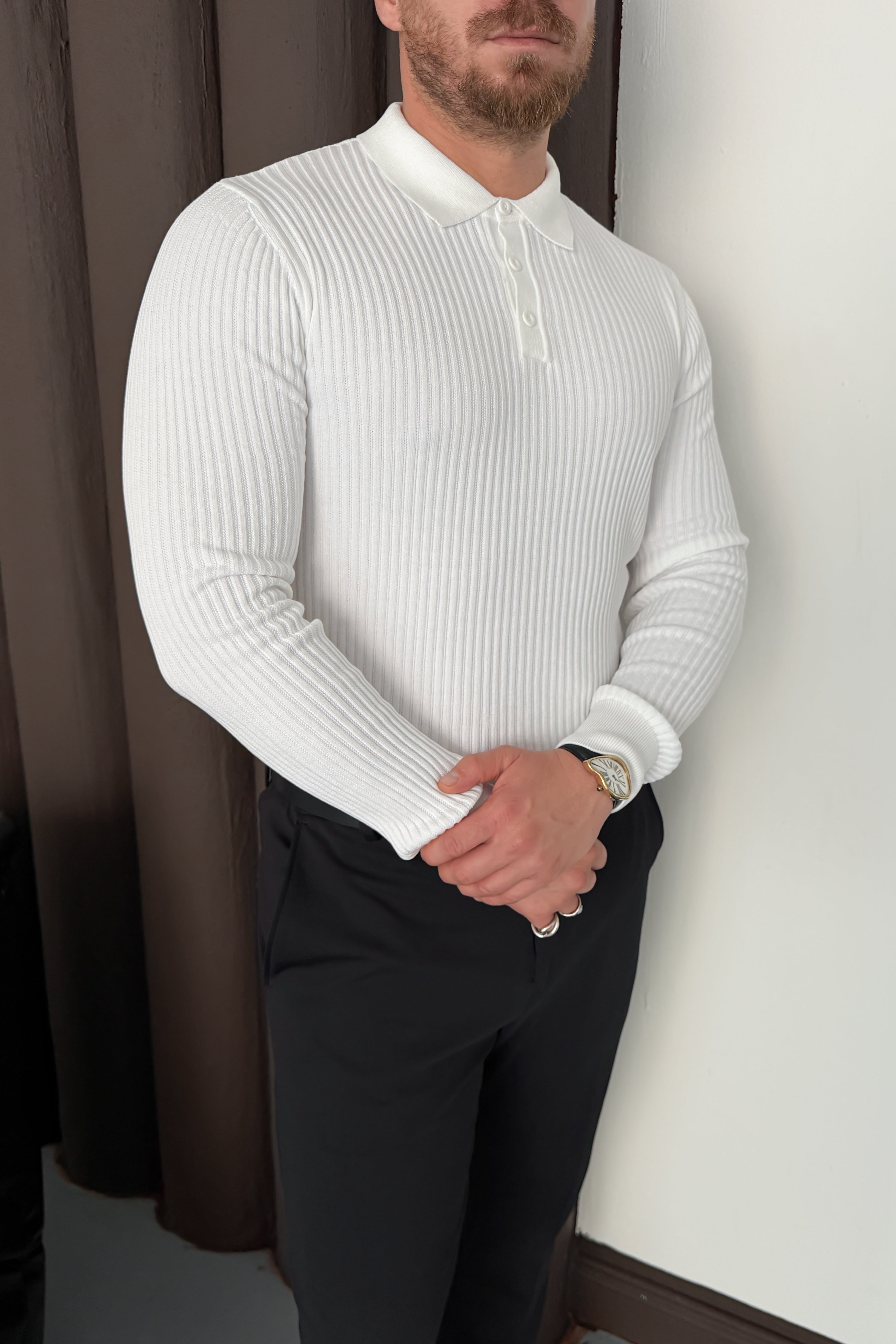 REGULAR FİT POLO YAKA TRİKO • BEYAZ
