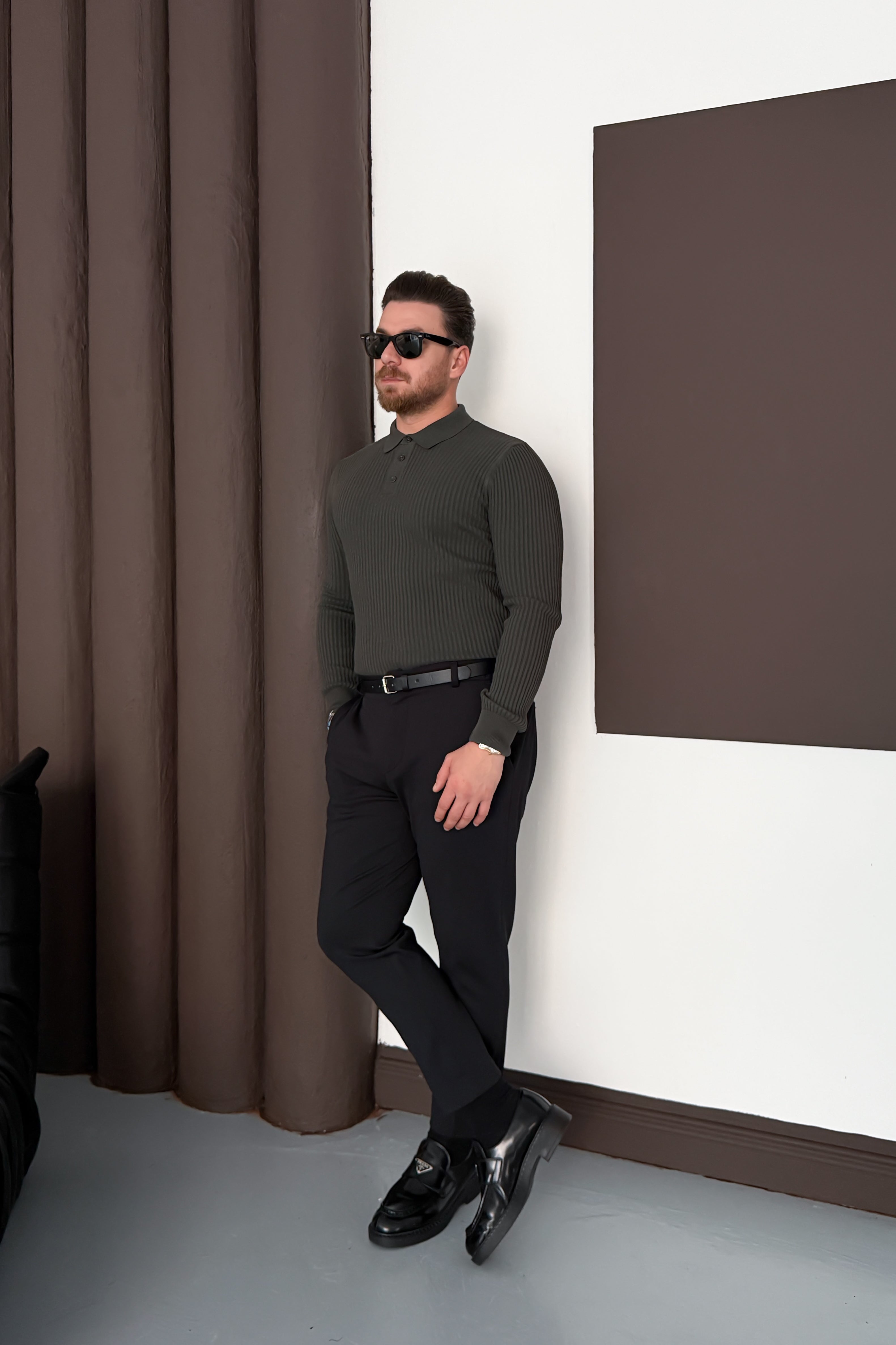 REGULAR FİT POLO YAKA TRİKO • HAKİ