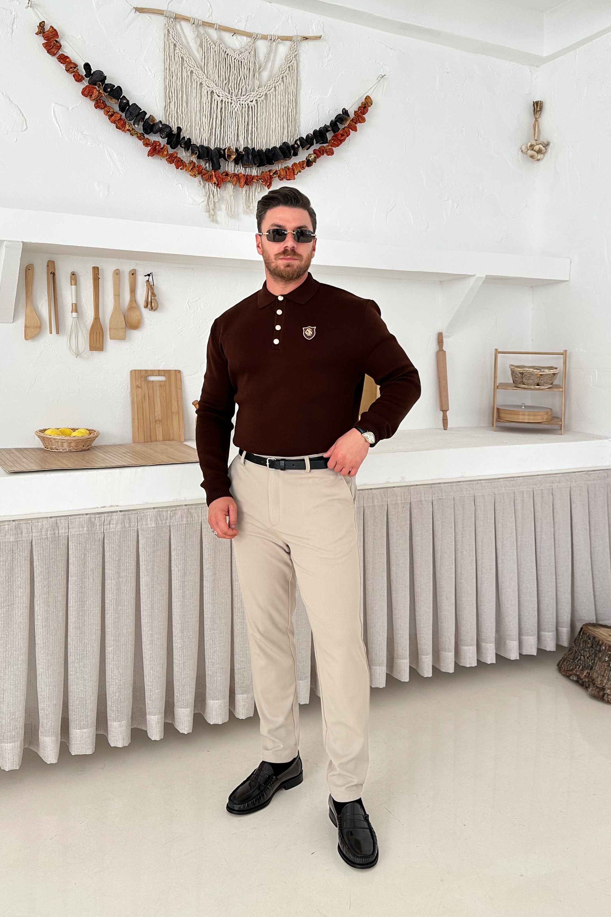 REGULAR FİT OLD MONEY POLO YAKA TRİKO • KAHVERENGİ