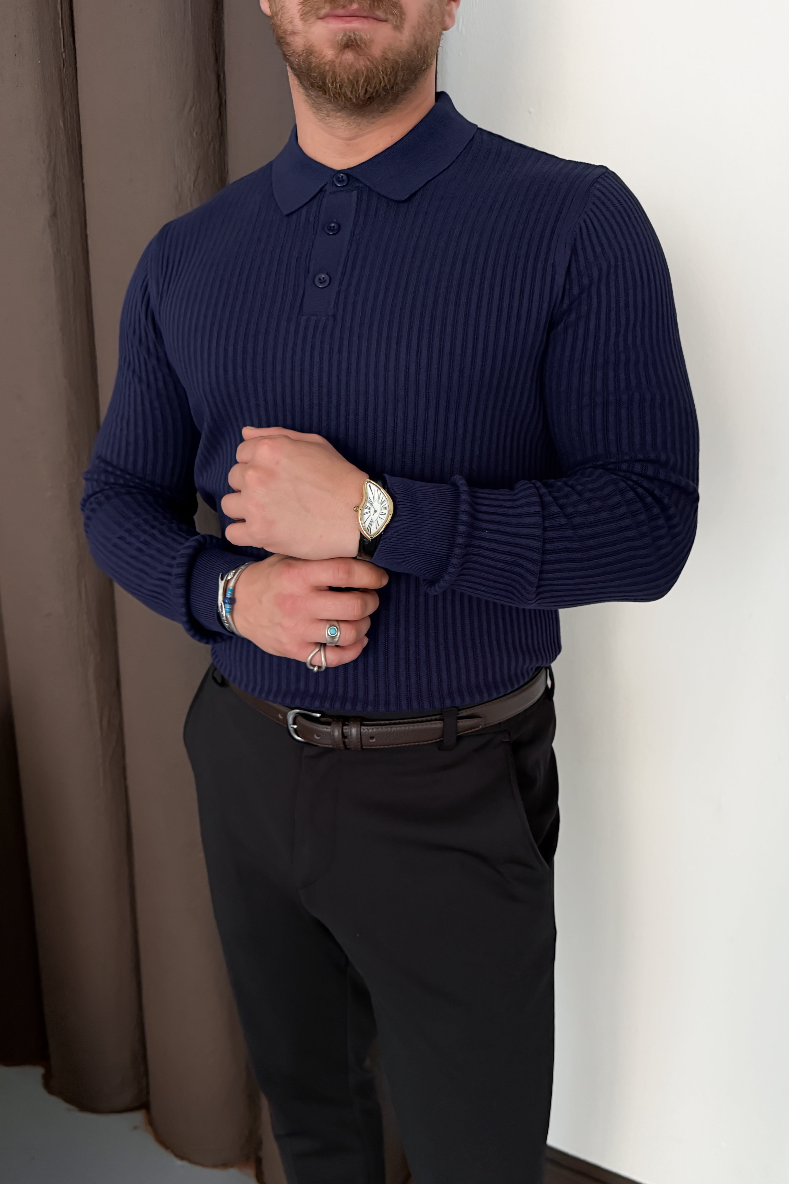 REGULAR FİT POLO YAKA TRİKO • LACİVERT