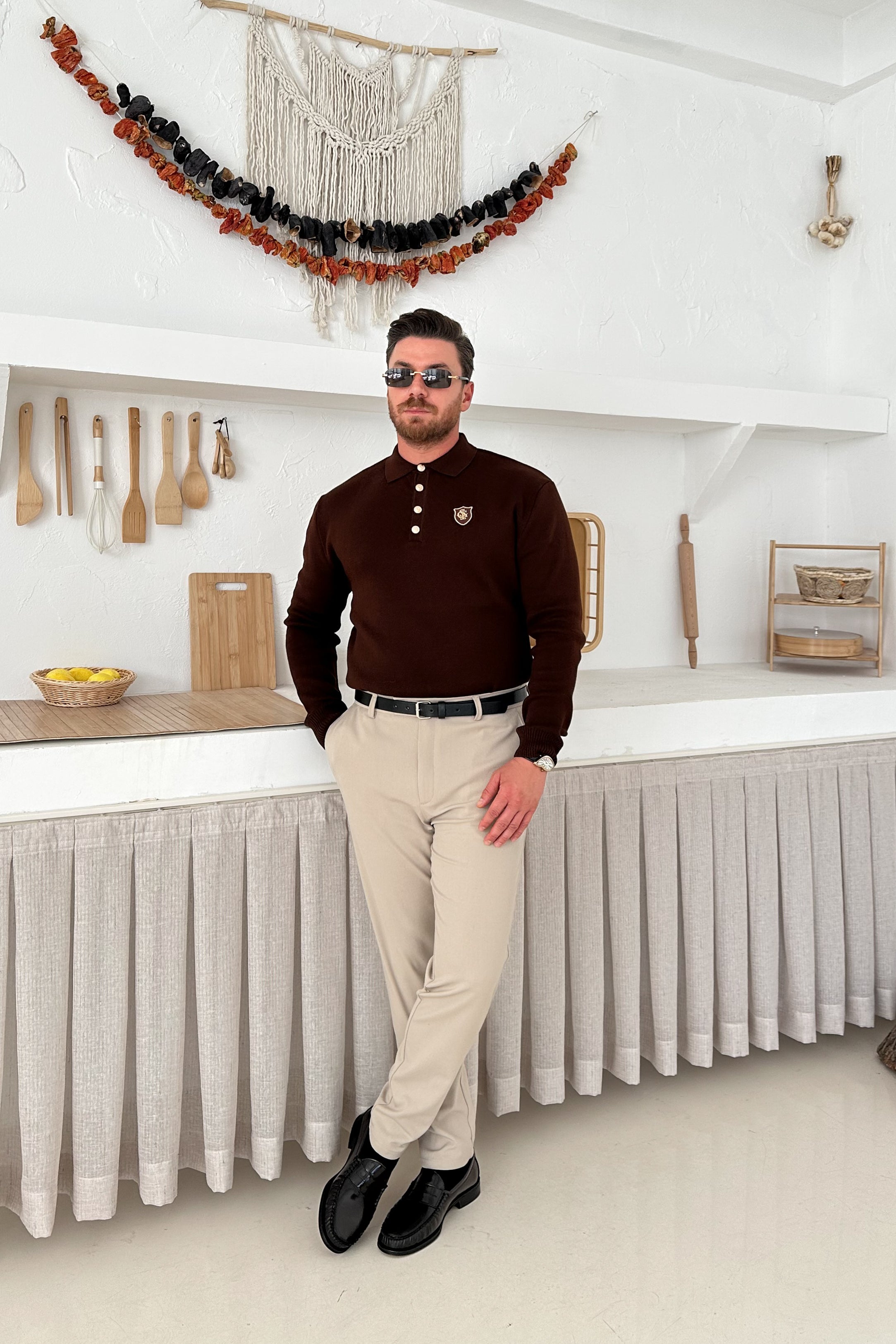 REGULAR FİT OLD MONEY POLO YAKA TRİKO • KAHVERENGİ