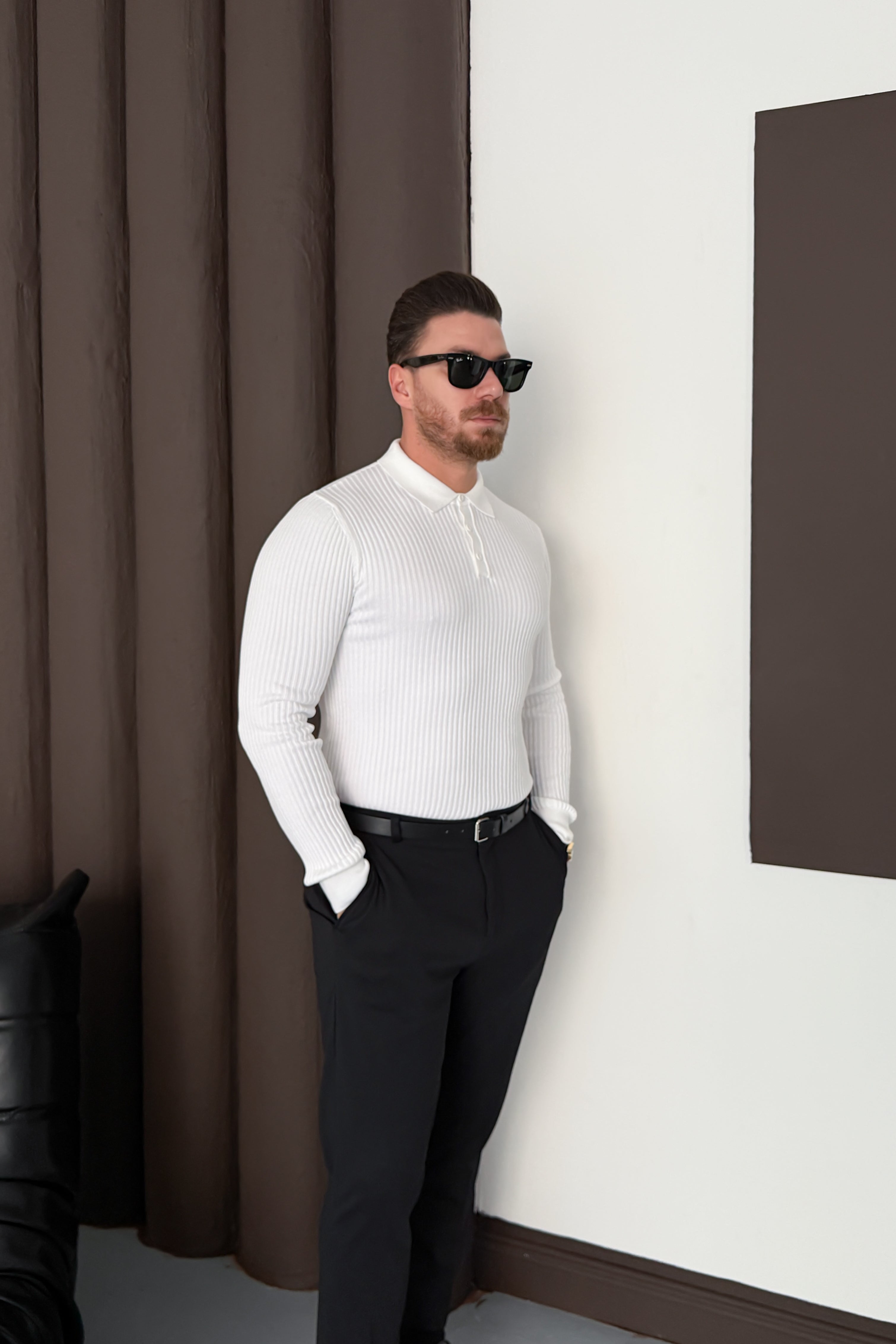 REGULAR FİT POLO YAKA TRİKO • BEYAZ